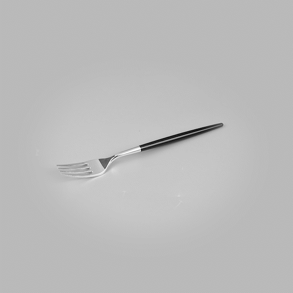 Moderna Silver Plastic Fork - with Black Handle - 7 1/2" - 500 count box