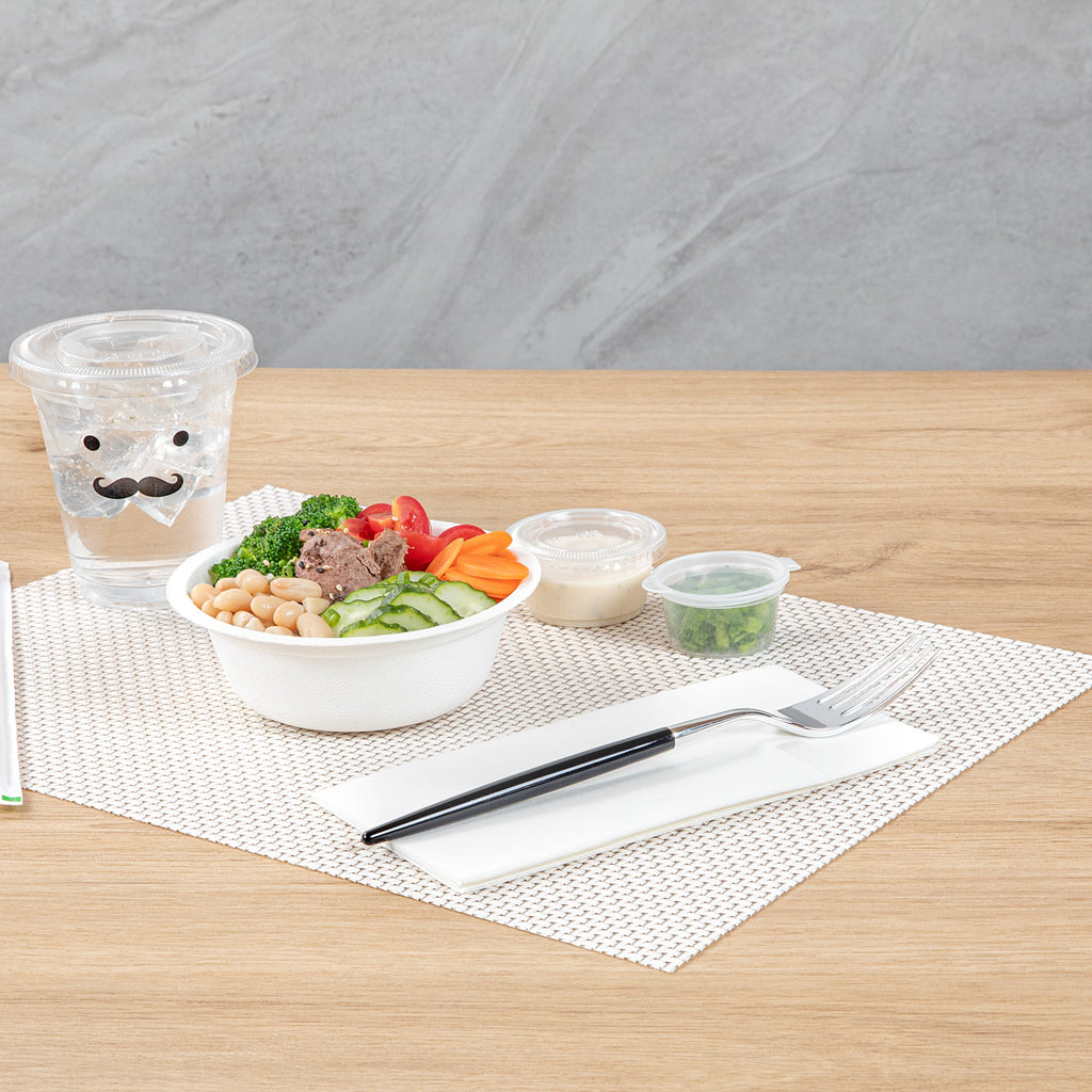 Moderna Silver Plastic Fork - with Black Handle - 7 1/2" - 500 count box