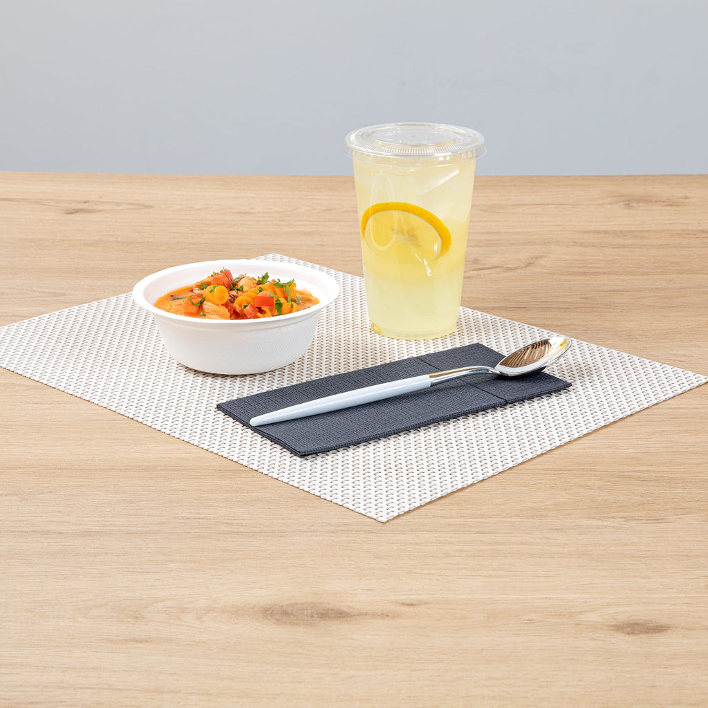 Moderna Silver Plastic Spoon - with White Handle - 7 3/4" - 50 count box