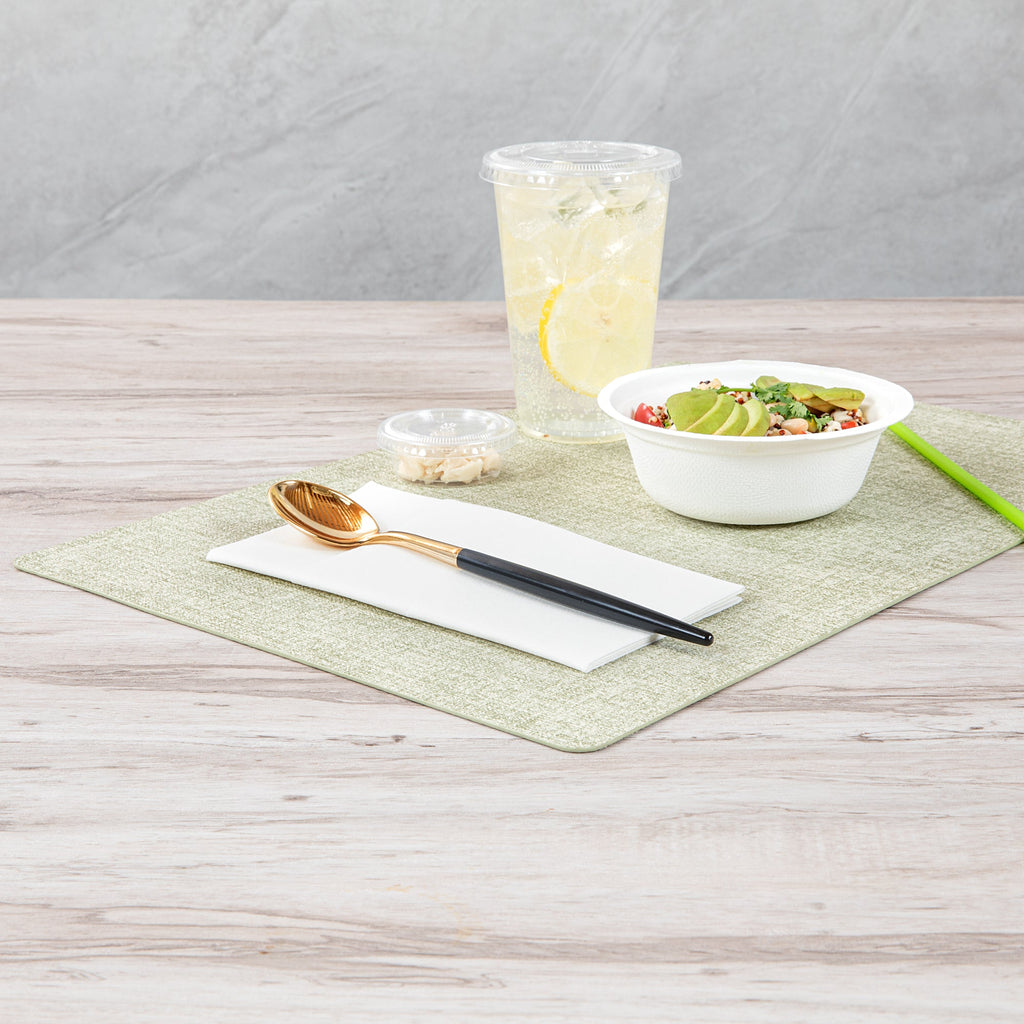 Moderna Gold Plastic Spoon - with Black Handle - 7 3/4" - 500 count box
