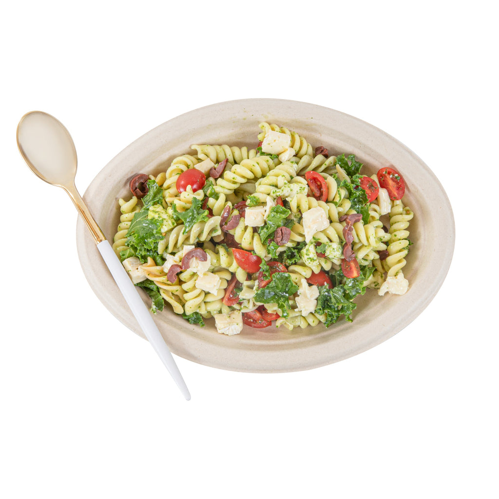 Moderna Gold Plastic Spoon - with White Handle - 7 3/4" - 500 count box