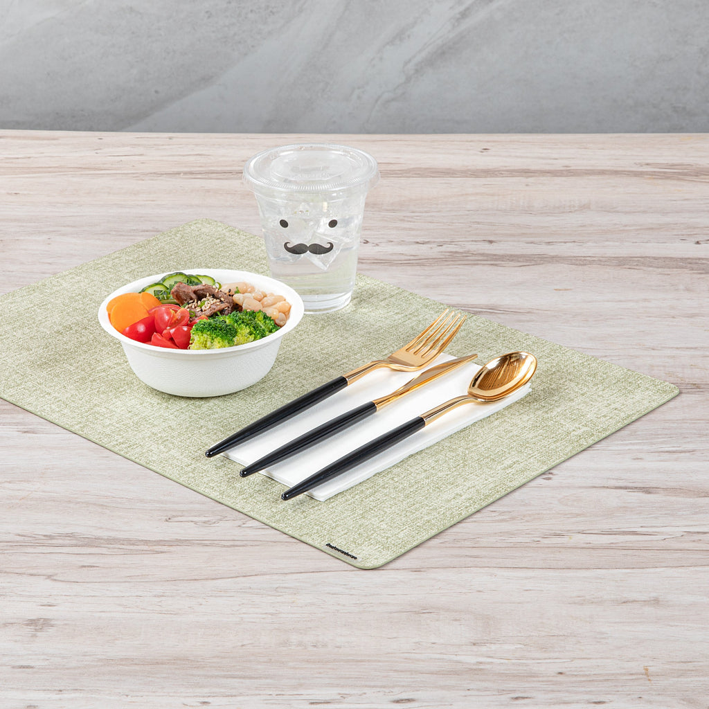 Moderna Gold Plastic Cutlery Set - with Black Handle - 7 1/2" - 60 count box