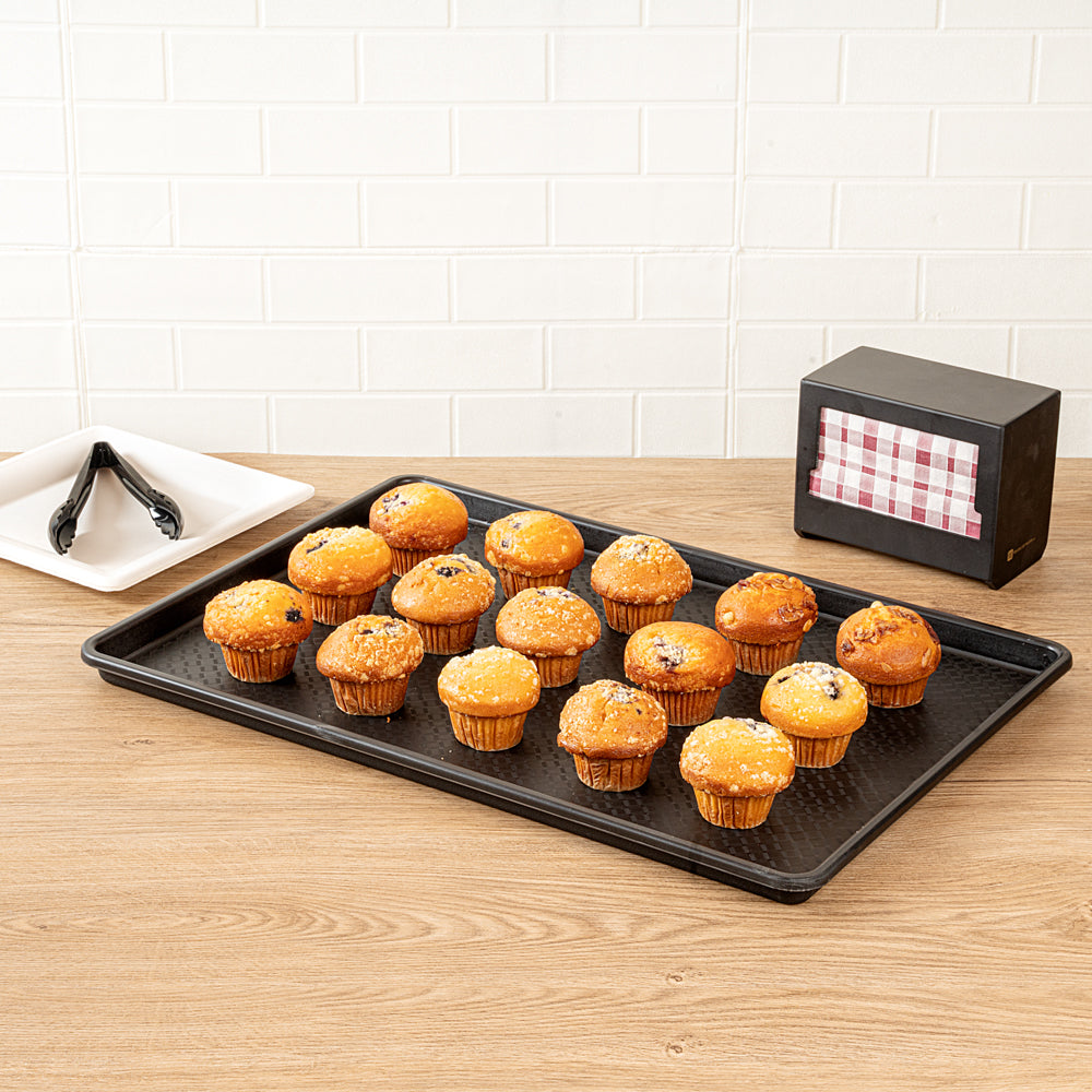 Chef 101 Rectangle Black Plastic Display Tray - 26" x 18" - 10 count box