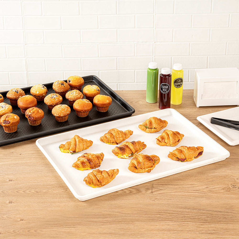 Chef 101 Rectangle White Plastic Display Tray - 26" x 18" - 10 count box