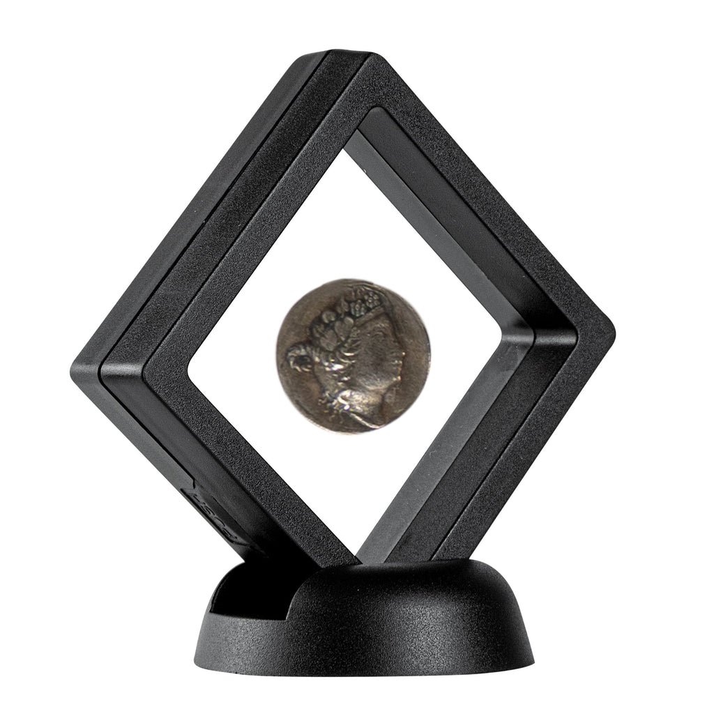 Display Tek Square Black Plastic 3D Floating Display Case - 2 3/4" x 2 3/4" x 3/4" - 10 count box