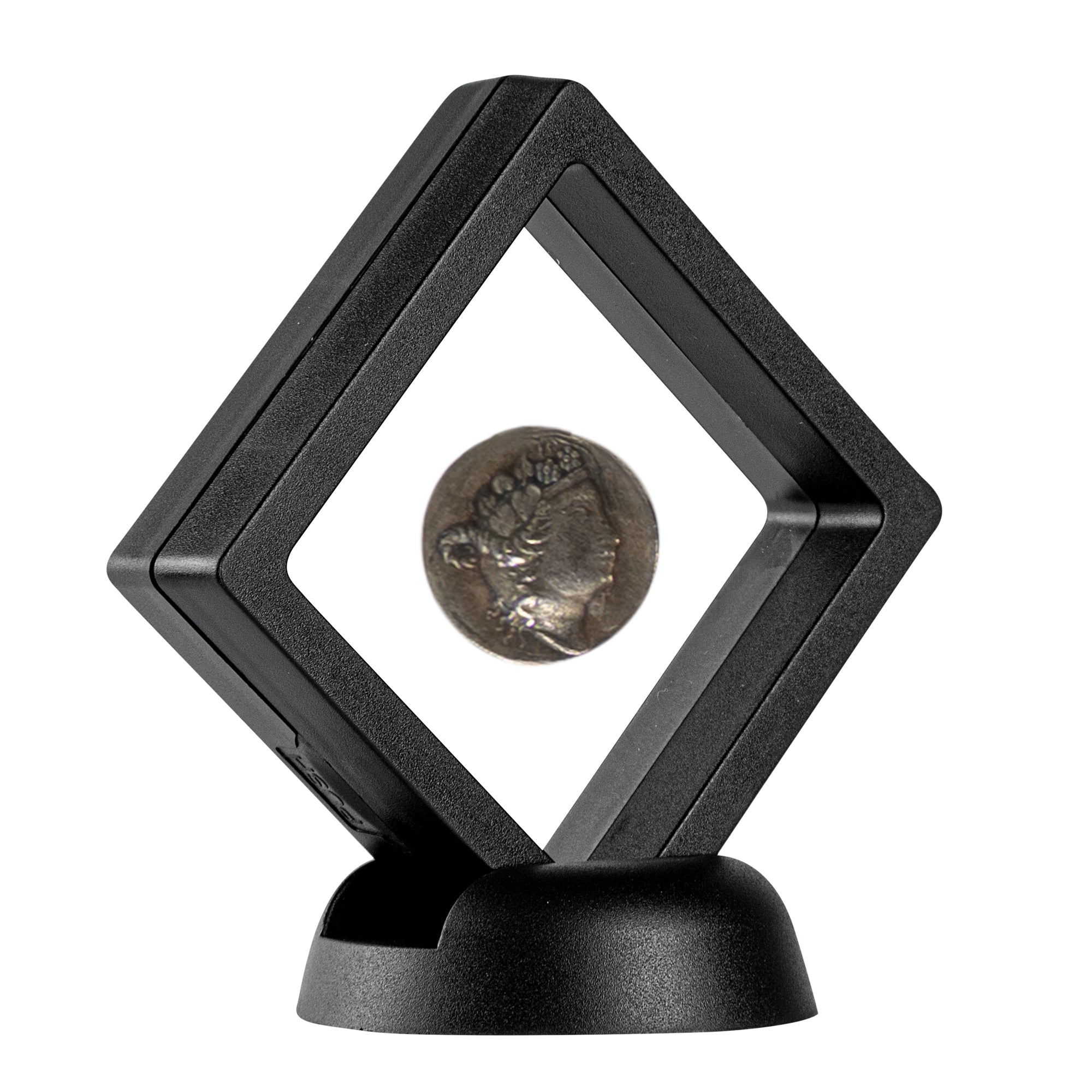 Display Tek Square Black Plastic 3D Floating Display Case - 2 3/4" x 2 3/4" x 3/4" - 10 count box