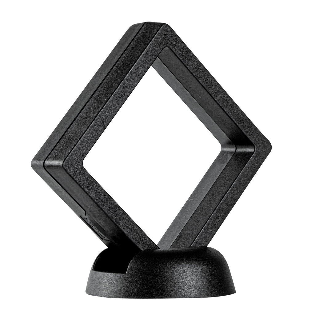 Display Tek Square Black Plastic 3D Floating Display Case - 2 3/4" x 2 3/4" x 3/4" - 10 count box