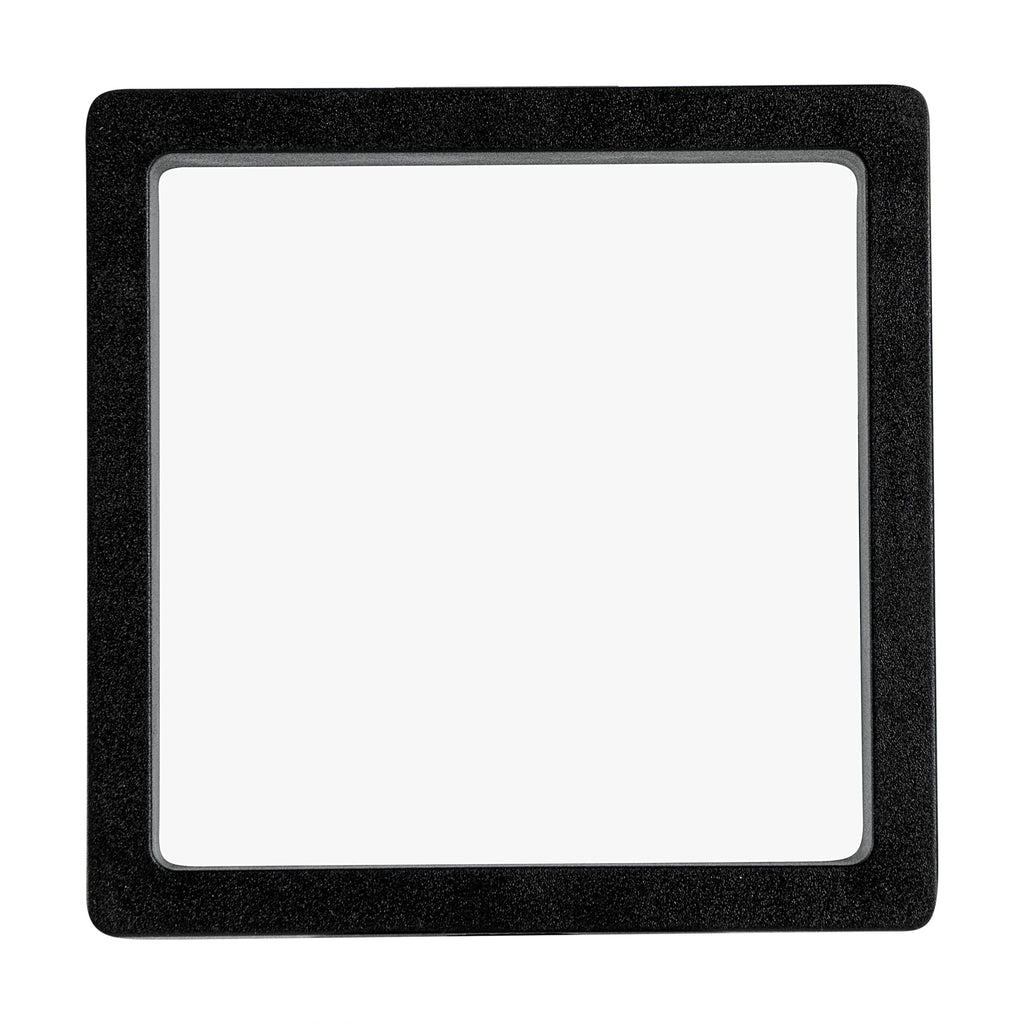 Display Tek Square Black Plastic 3D Floating Display Case - 3 1/2" x 3 1/2" x 3/4" - 10 count box