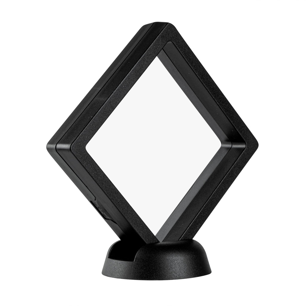 Display Tek Square Black Plastic 3D Floating Display Case - 3 1/2" x 3 1/2" x 3/4" - 10 count box
