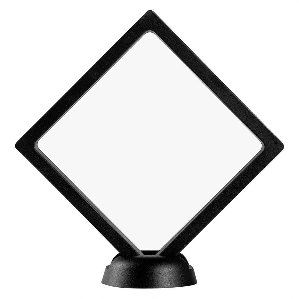 Display Tek Square Black Plastic 3D Floating Display Case - 4 1/4" x 4 1/4" x 3/4" - 10 count box