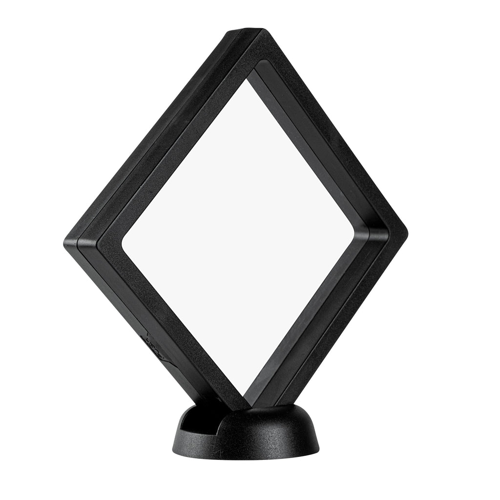 Display Tek Square Black Plastic 3D Floating Display Case - 4 1/4" x 4 1/4" x 3/4" - 10 count box