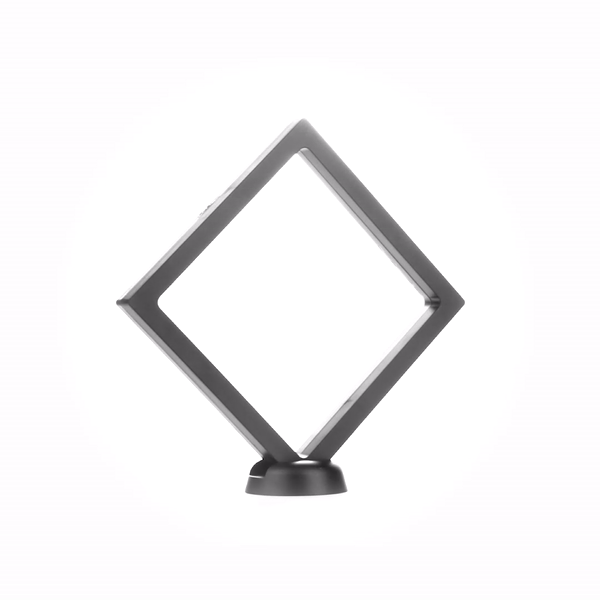 Display Tek Square Black Plastic 3D Floating Display Case - 5 1/2" x 5 1/2" x 3/4" - 10 count box