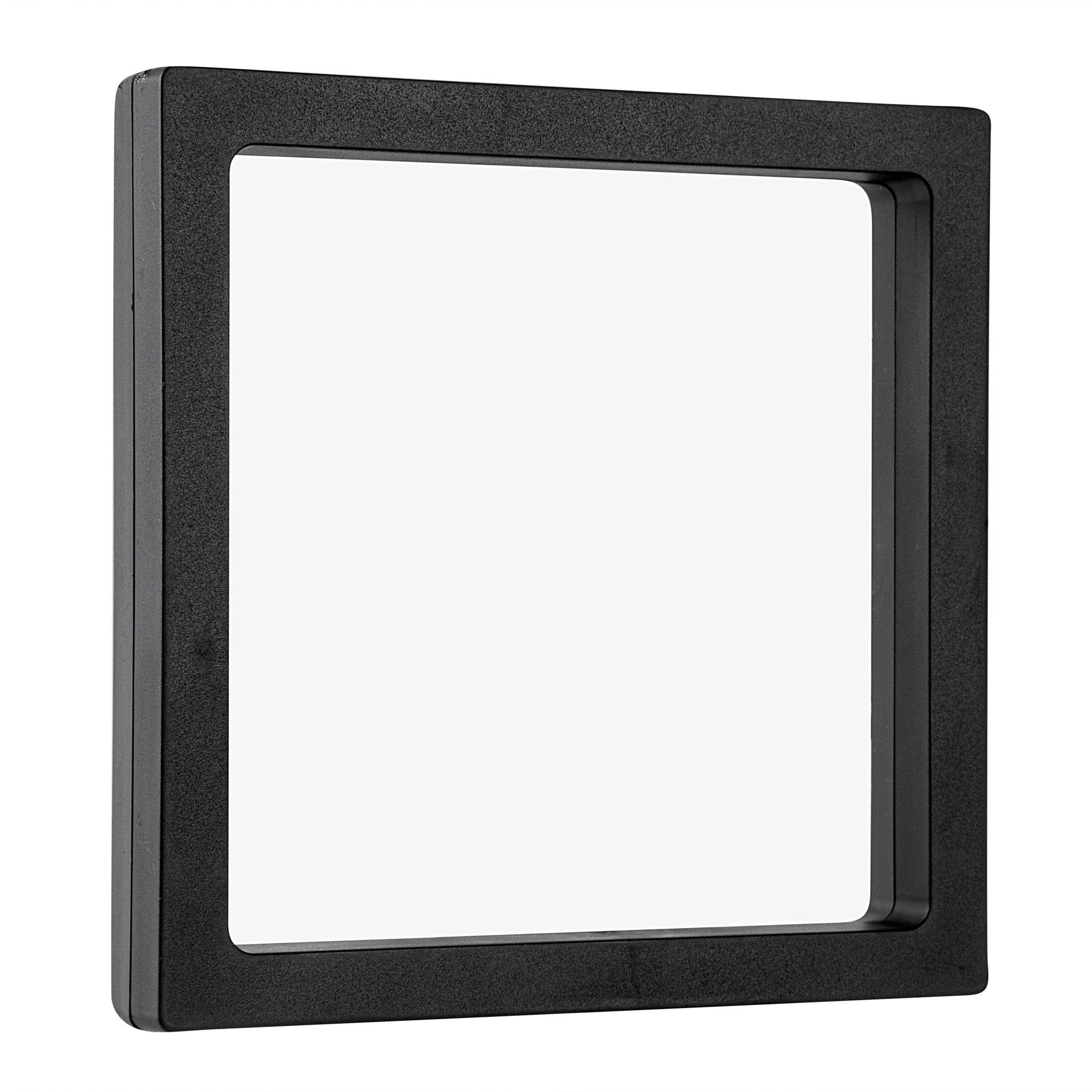 Display Tek Square Black Plastic 3D Floating Display Case - 5 1/2" x 5 1/2" x 3/4" - 10 count box