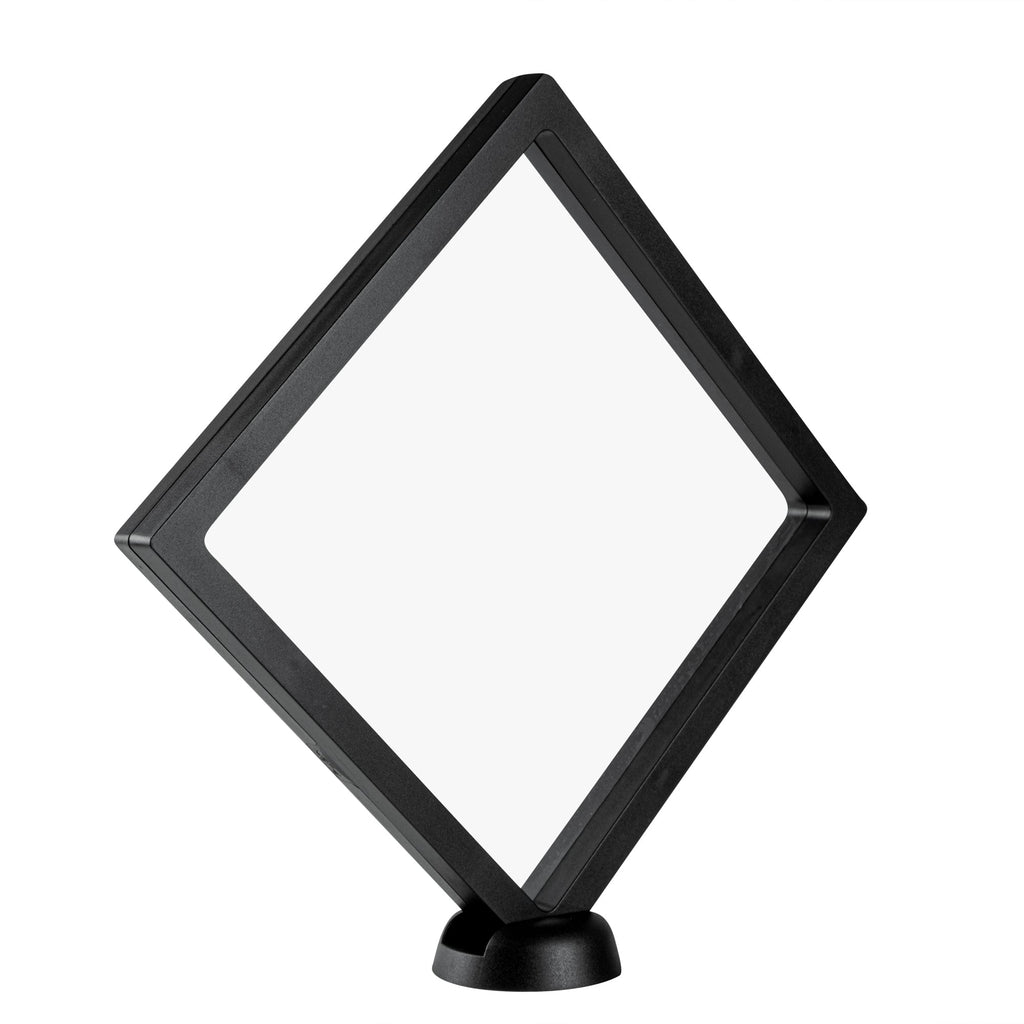 Display Tek Square Black Plastic 3D Floating Display Case - 7" x 7" x 3/4" - 10 count box