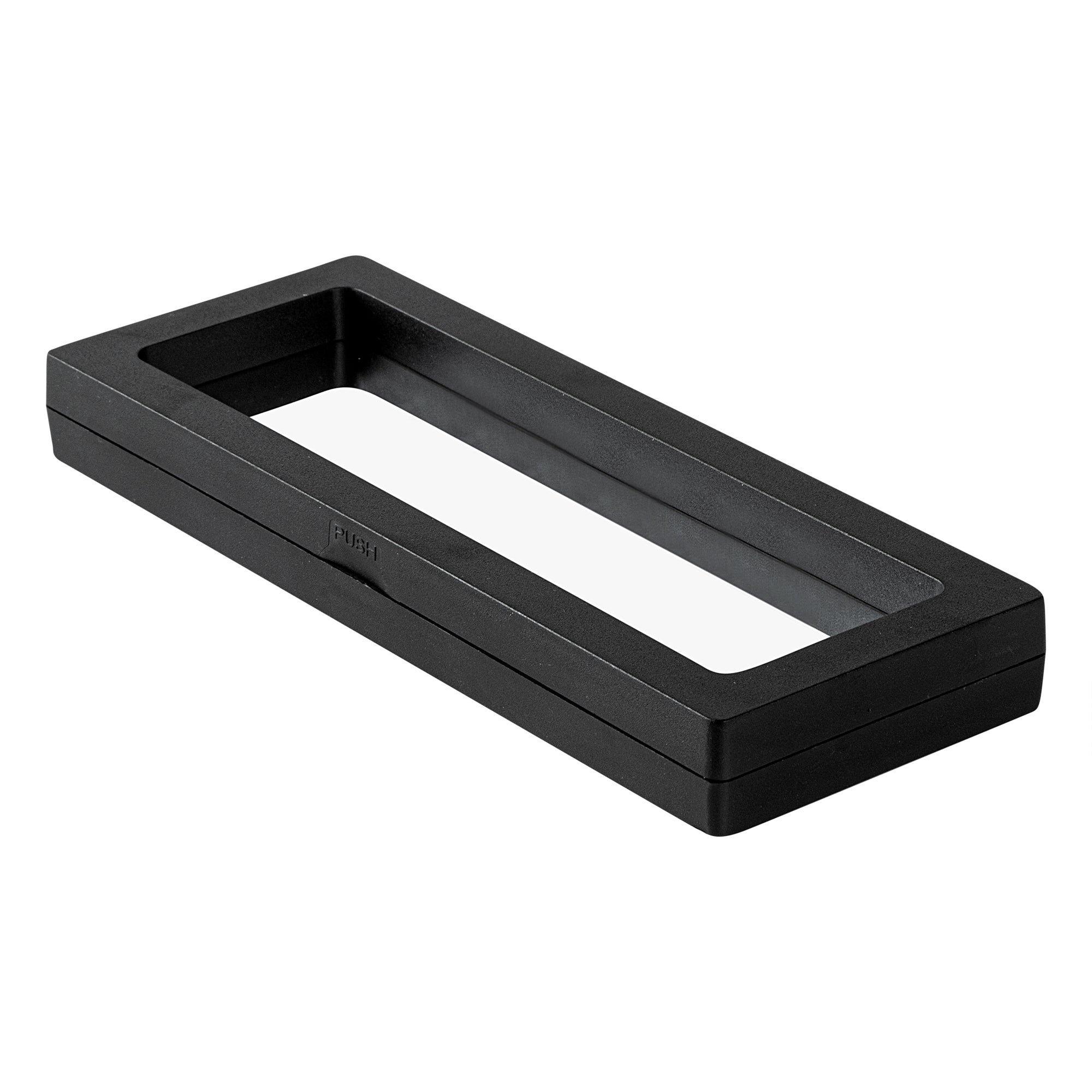 Display Tek Rectangle Black Plastic 3D Floating Display Case - 7" x 2 3/4" x 3/4" - 10 count box