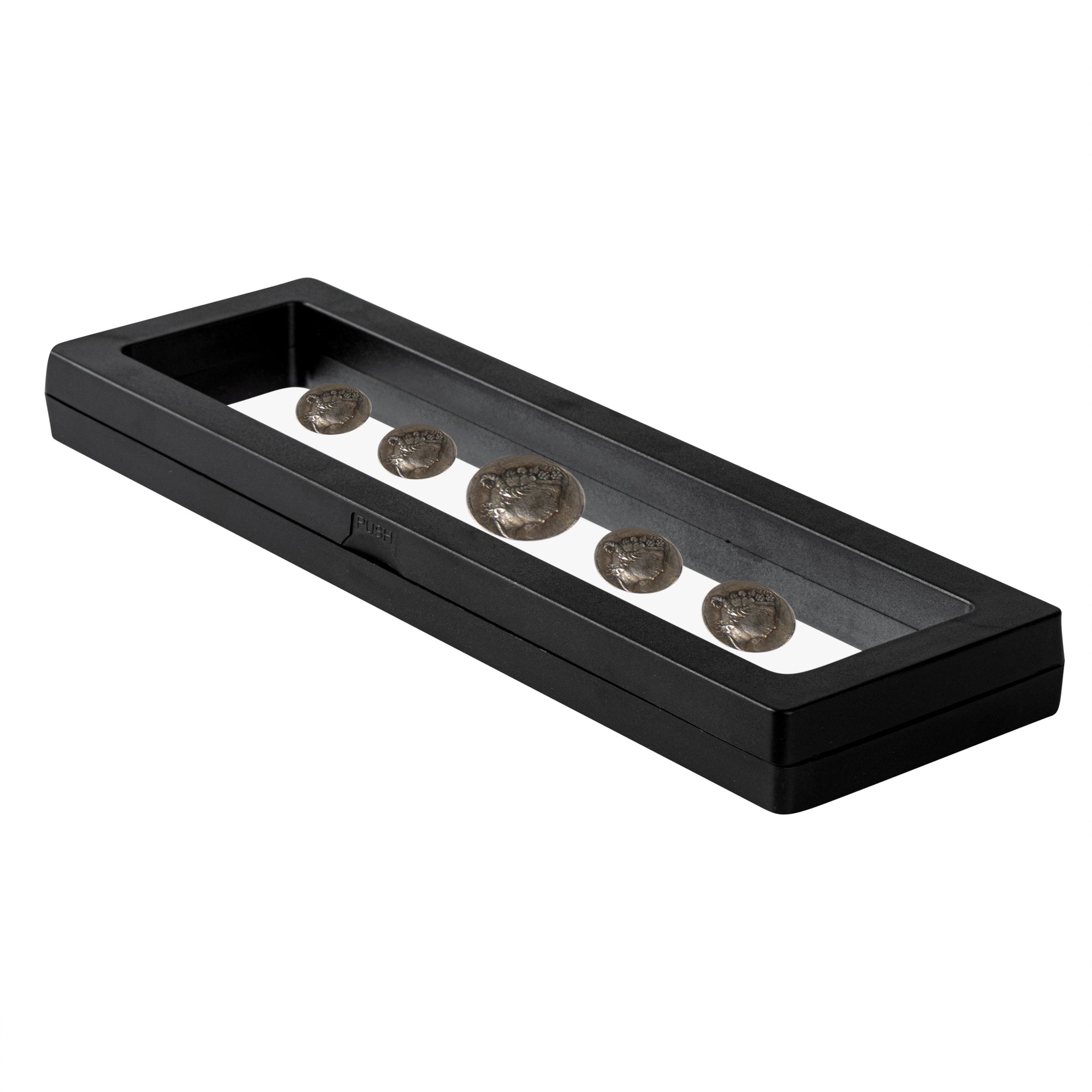 Display Tek Rectangle Black Plastic 3D Floating Display Case - 9" x 2 3/4" x 3/4" - 10 count box