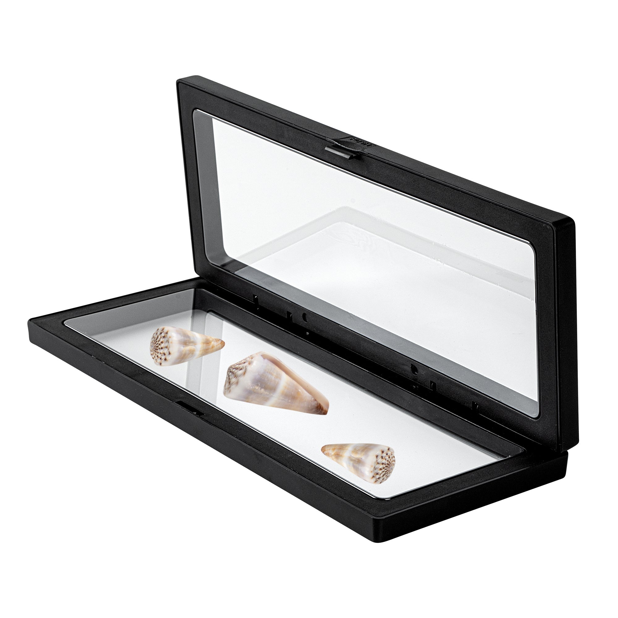 Display Tek Rectangle Black Plastic 3D Floating Display Case - 9" x 3 1/2" x 3/4" - 10 count box