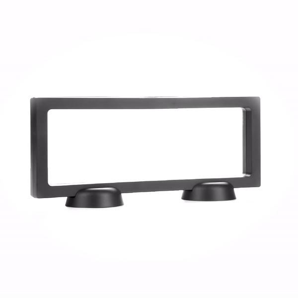 Display Tek Rectangle Black Plastic 3D Floating Display Case - 9" x 3 1/2" x 3/4" - 10 count box
