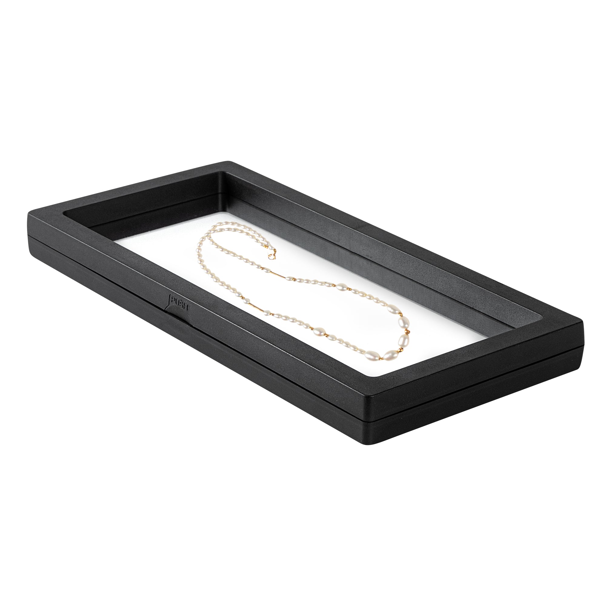 Display Tek Rectangle Black Plastic 3D Floating Display Case - 9" x 4 1/4" x 3/4" - 10 count box