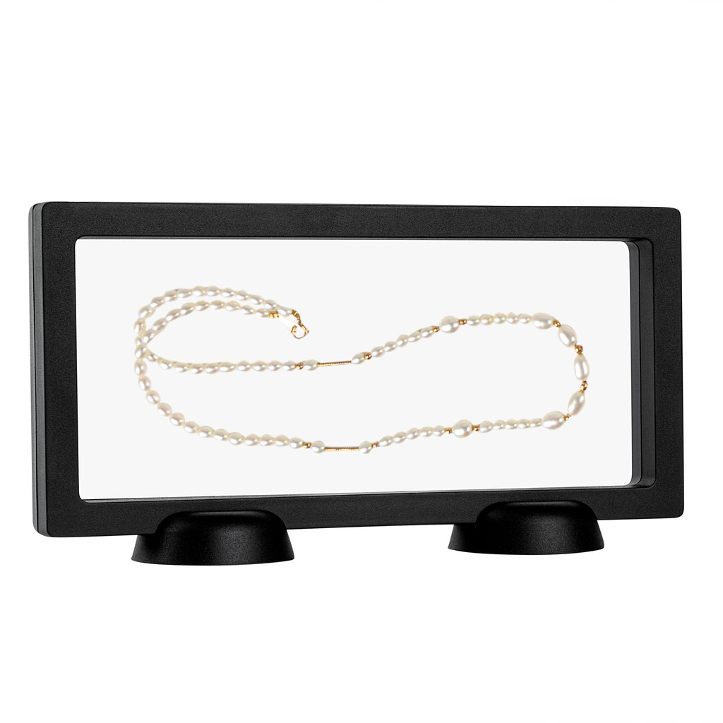 Display Tek Rectangle Black Plastic 3D Floating Display Case - 9" x 4 1/4" x 3/4" - 10 count box