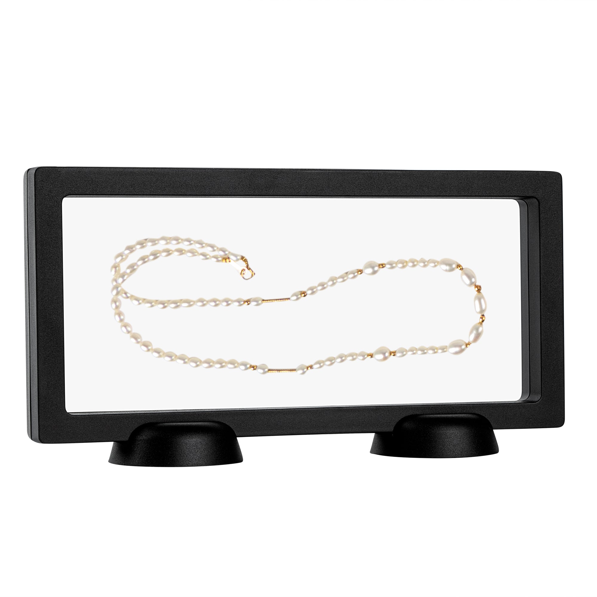 Display Tek Rectangle Black Plastic 3D Floating Display Case - 9" x 4 1/4" x 3/4" - 10 count box