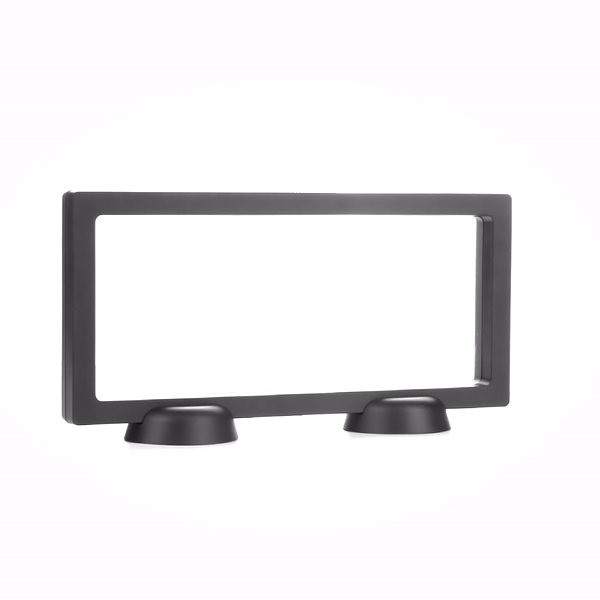 Display Tek Rectangle Black Plastic 3D Floating Display Case - 9" x 4 1/4" x 3/4" - 10 count box