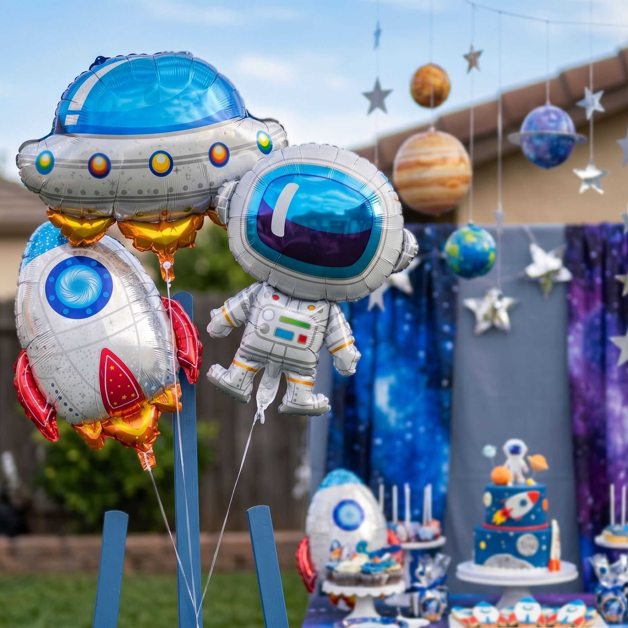 Balloonify Mylar 3-Piece Space Balloon Set - 100 count box