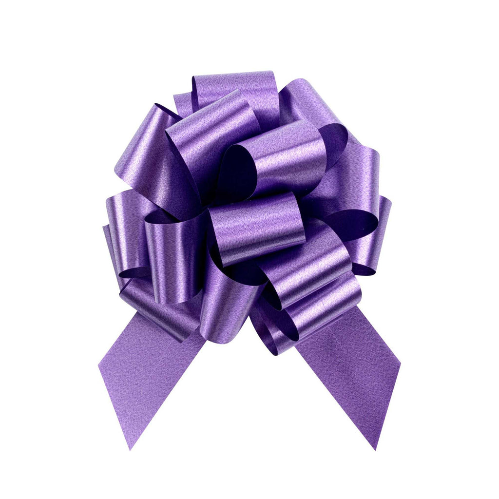 Gift Tek Purple Plastic Flora Satin Pull Bow - 5 1/2" - 10 count box