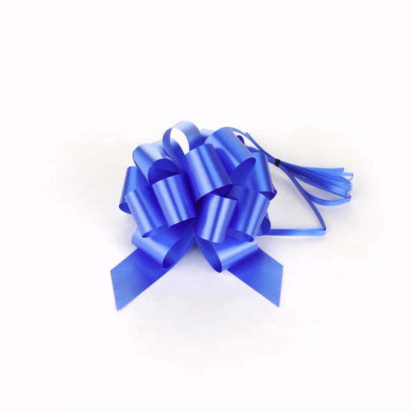 Gift Tek Midnight Blue Plastic Flora Satin Pull Bow - 5 1/2" - 1000 count box