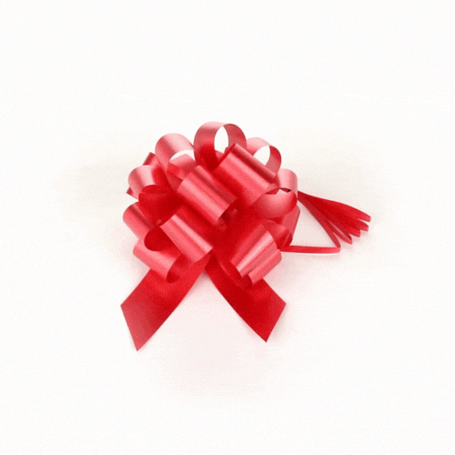 Gift Tek Red Plastic Flora Satin Pull Bow - 5 1/2" - 1000 count box