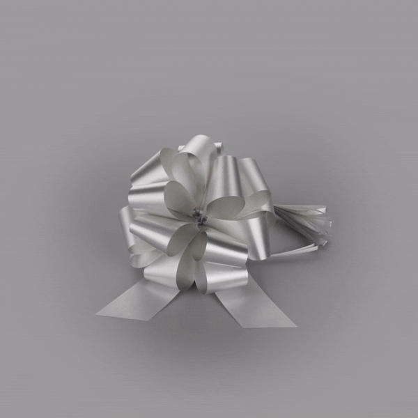 Gift Tek Silver Plastic Flora Satin Pull Bow - 5 1/2" - 10 count box