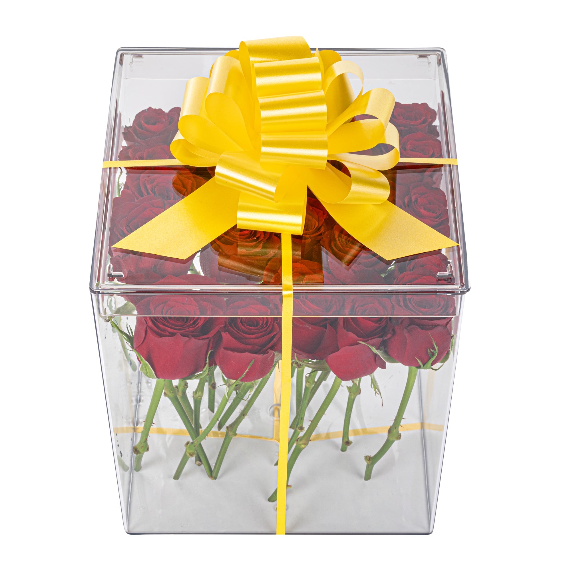 Gift Tek Yellow Plastic Flora Satin Pull Bow - 5 1/2" - 1000 count box