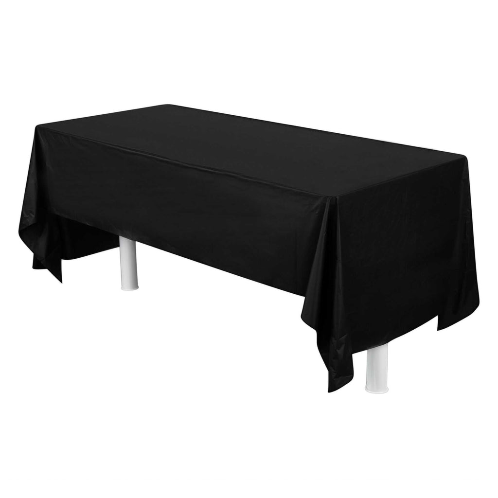 Table Tek Rectangle Black Plastic Table Cover - 108" x 54" - 20 count box