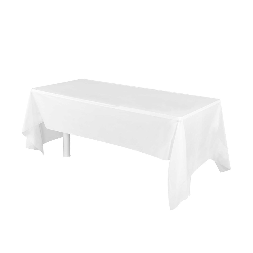 Table Tek Rectangle White Plastic Table Cover - 108" x 54" - 2 count box
