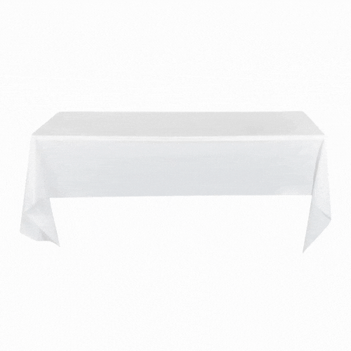 Table Tek Rectangle White Plastic Table Cover - 108" x 54" - 20 count box