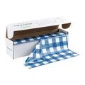 Table Tek Blue Gingham Plastic Table Cover Roll - with Slide Cutter - 100' x 54" - 1 count box