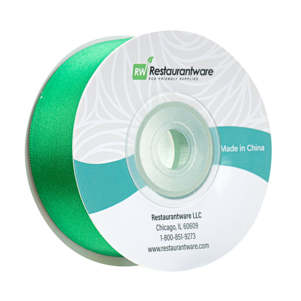 Gift Tek Emerald Green Polyester Satin Ribbon - Single Face - 1" x 10 yds - 10 count box