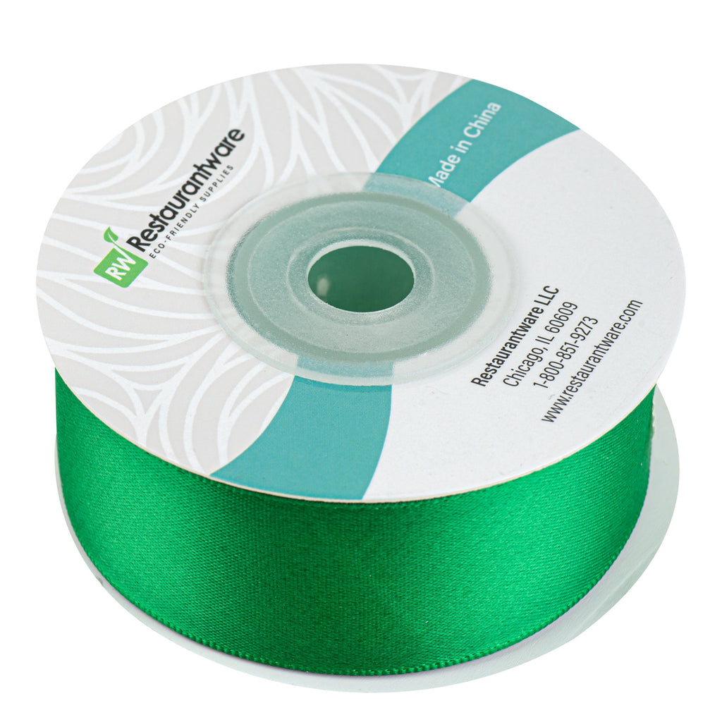 Gift Tek Emerald Green Polyester Satin Ribbon - Single Face - 1" x 10 yds - 10 count box