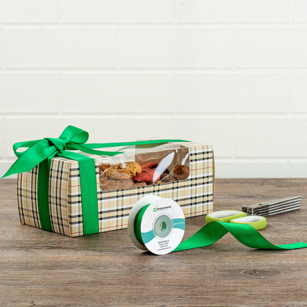Gift Tek Emerald Green Polyester Satin Ribbon - Single Face - 1" x 10 yds - 10 count box