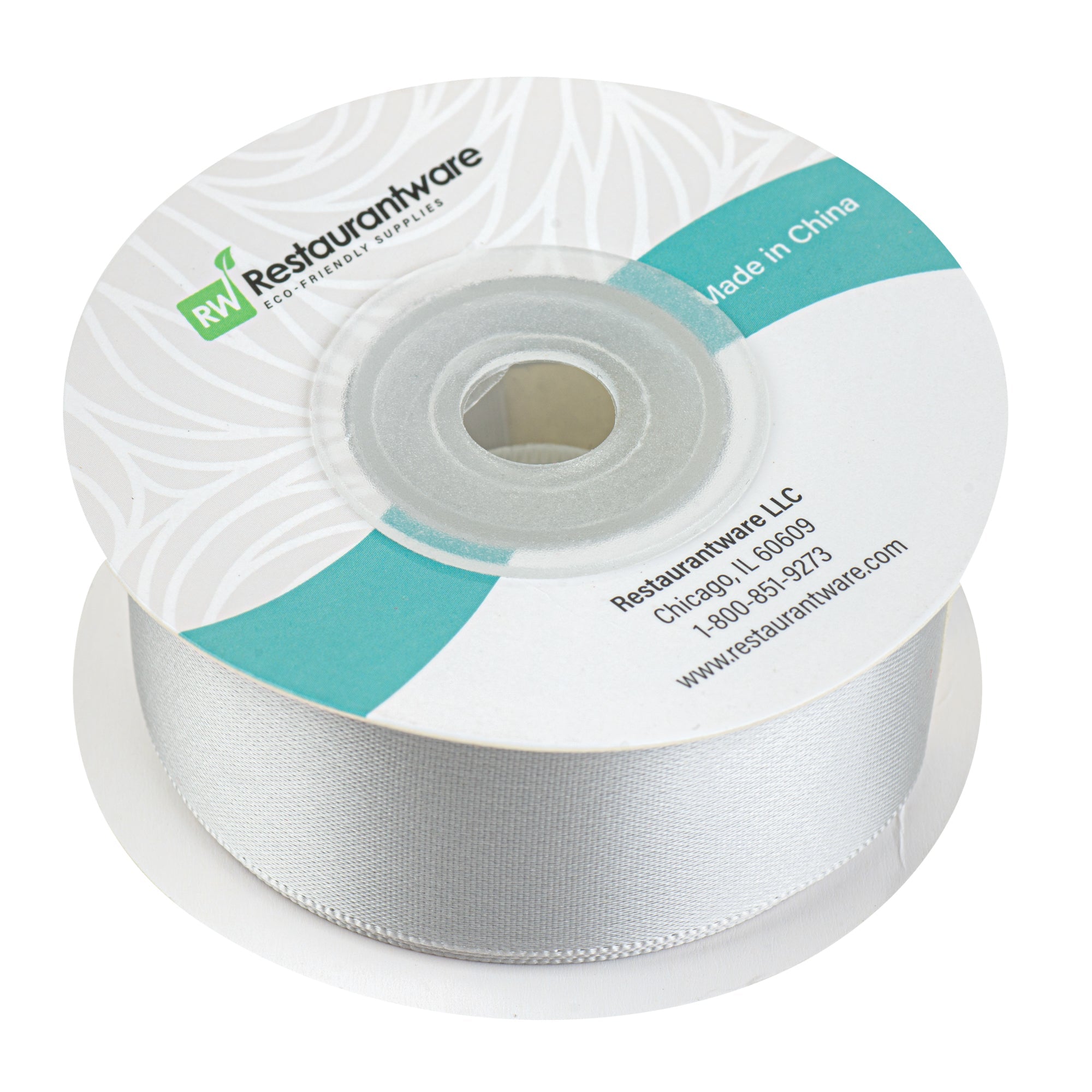 Gift Tek Gray Polyester Satin Ribbon - Single Face - 1" x 10 yds - 10 count box