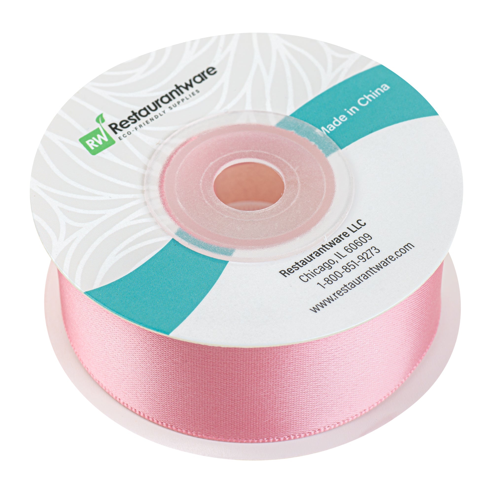 Gift Tek Pink Polyester Satin Ribbon - Single Face - 1" x 10 yds - 1 count box