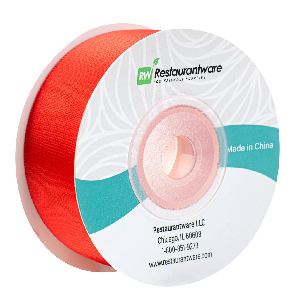 Gift Tek Red Polyester Satin Ribbon - Single Face - 1" x 10 yds - 10 count box