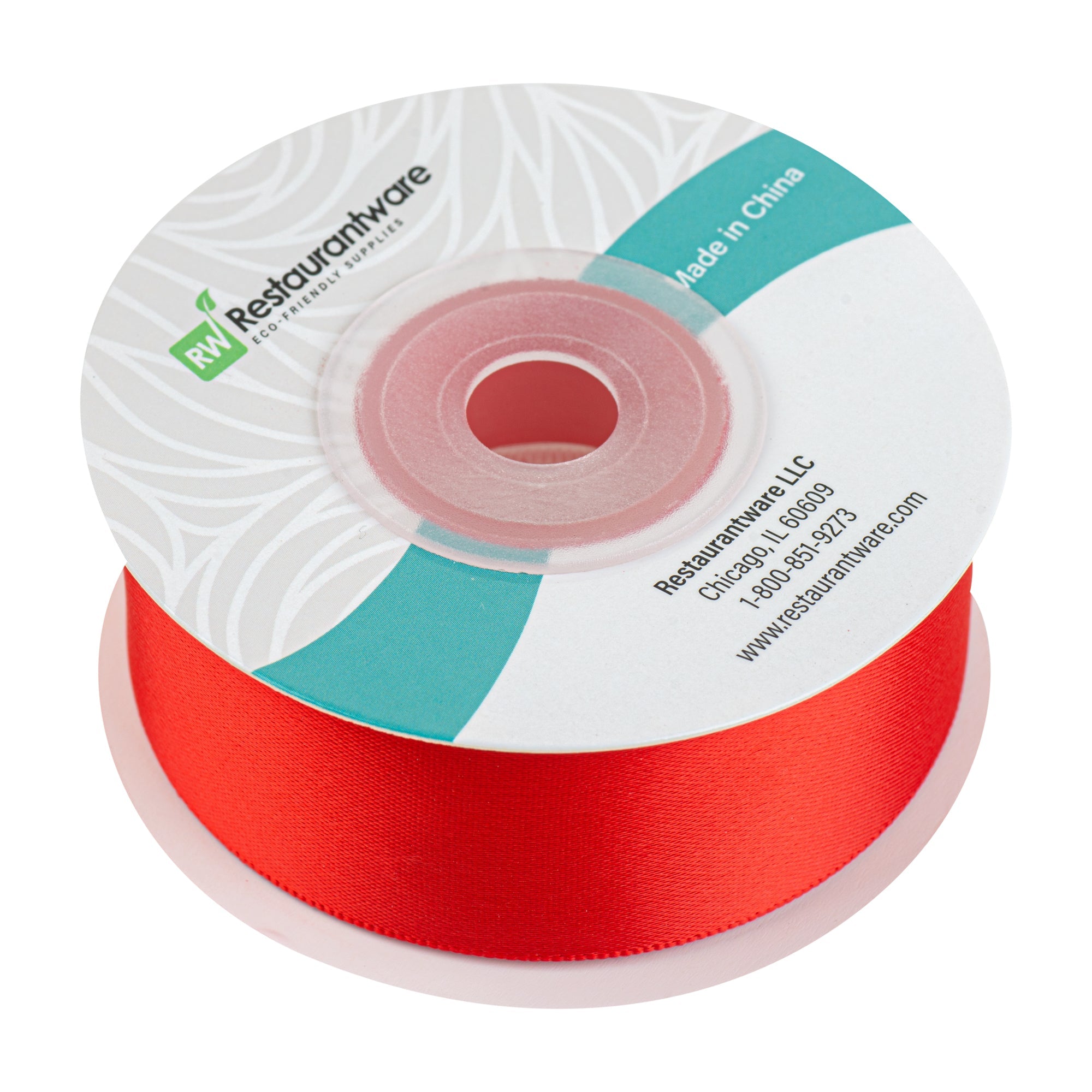 Gift Tek Red Polyester Satin Ribbon - Single Face - 1" x 10 yds - 10 count box