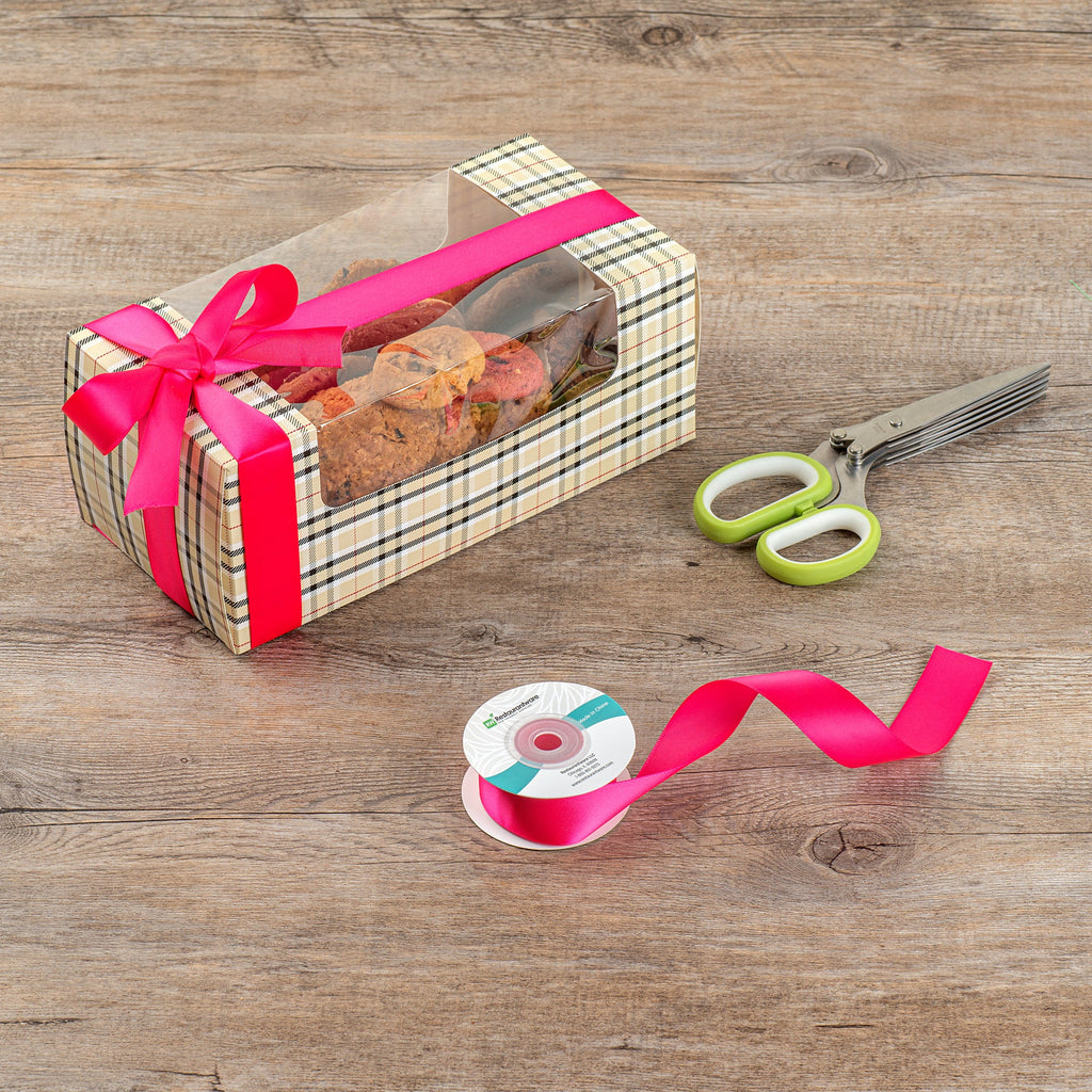 Gift Tek Shocking Pink Polyester Satin Ribbon - Single Face - 1" x 10 yds - 1 count box