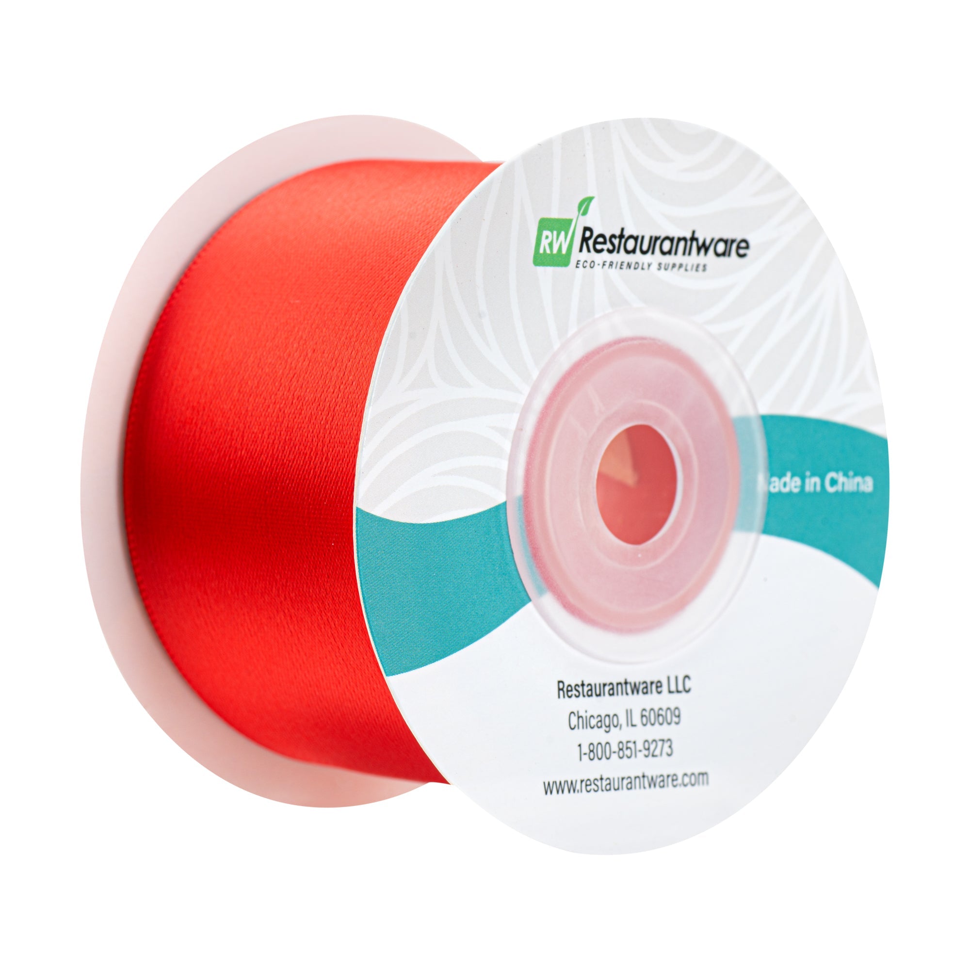 Gift Tek Red Polyester Satin Ribbon - Single Face - 1 1/2" x 10 yds - 10 count box