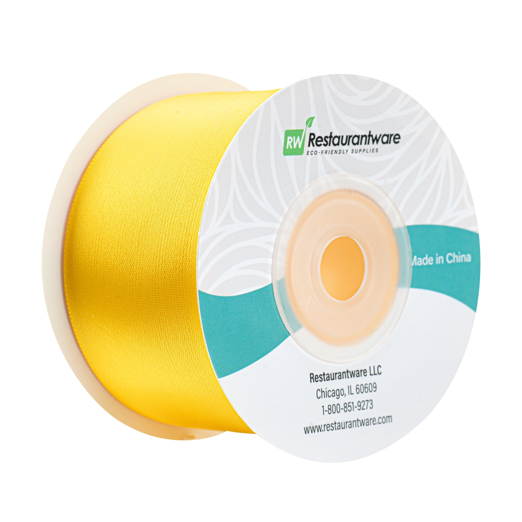 Gift Tek Yellow Polyester Satin Ribbon - Single Face - 1 1/2" x 10 yds - 1 count box