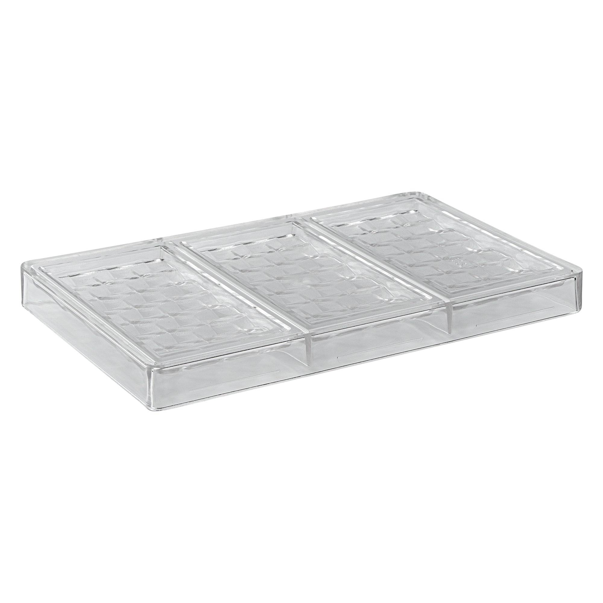 Pastry Tek Polycarbonate 3D Cube Candy / Chocolate Mold - 3-Compartment - 10 count box