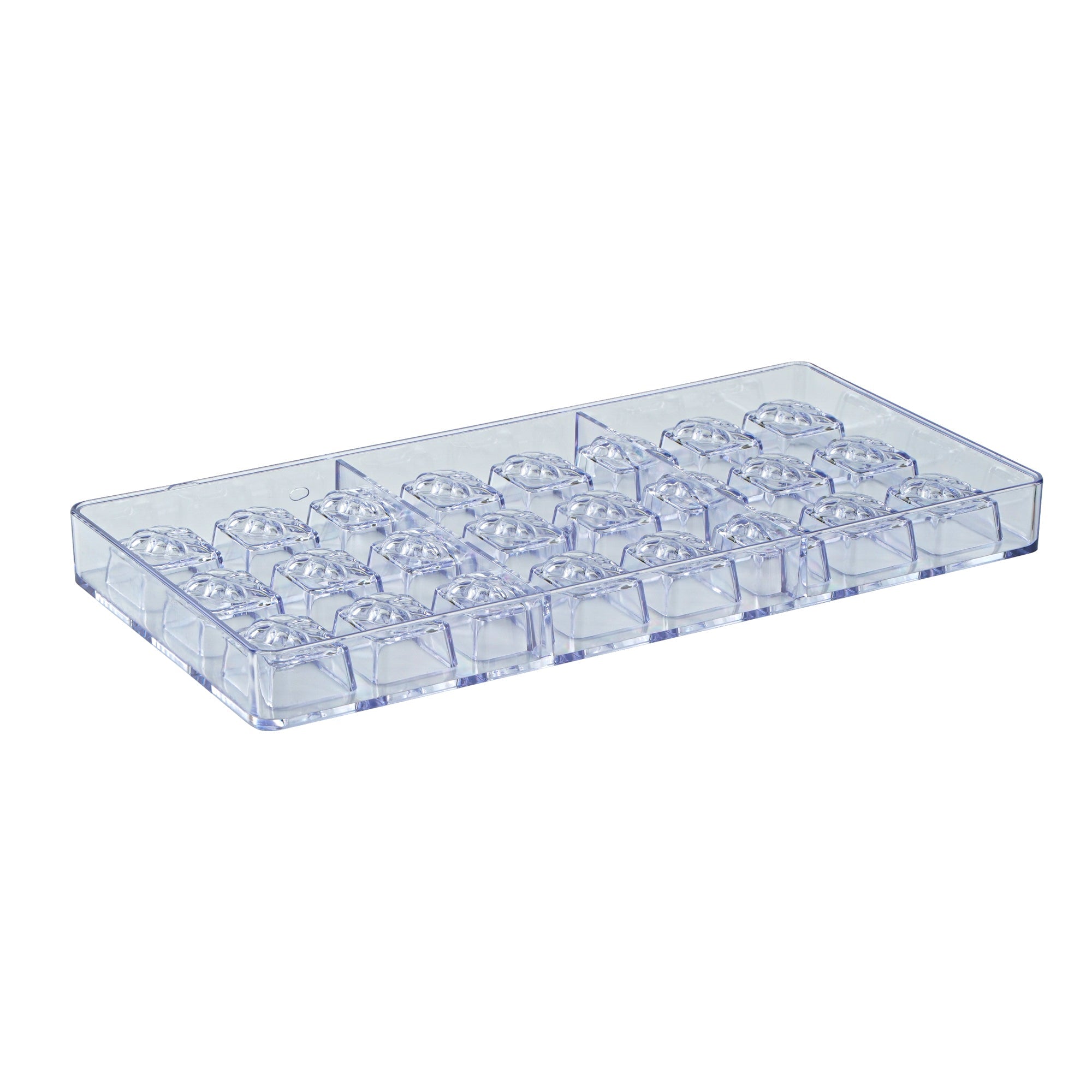 Pastry Tek Polycarbonate Leaf Block Candy / Chocolate Mold - 24-Compartment - 1 count box