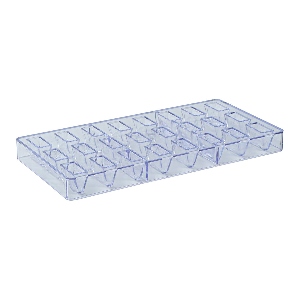 Pastry Tek Polycarbonate Triangle Bar Candy / Chocolate Mold - 24-Compartment - 1 count box