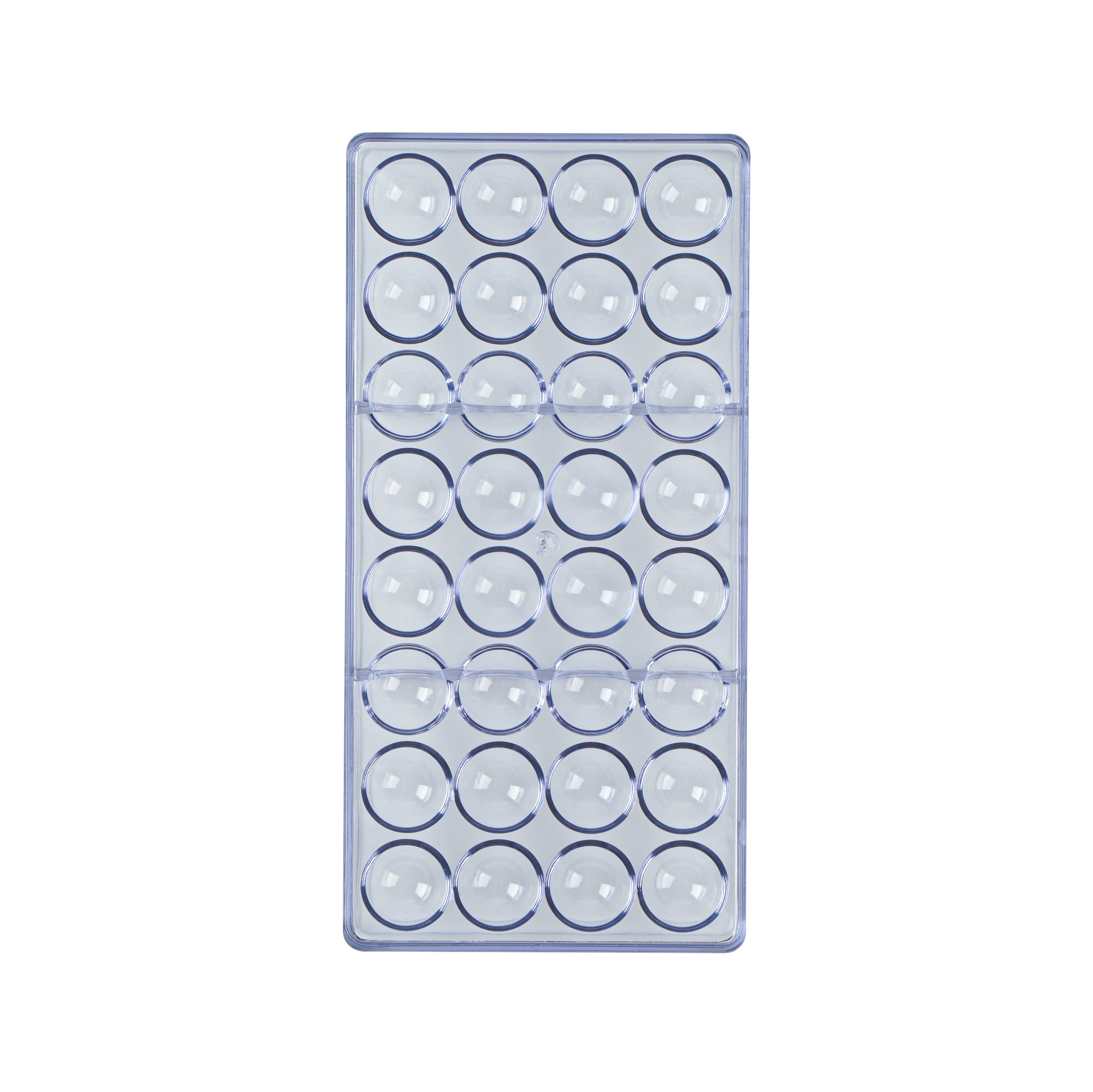 Pastry Tek Polycarbonate Half Sphere Candy / Chocolate Mold - 32-Compartment - 1 count box